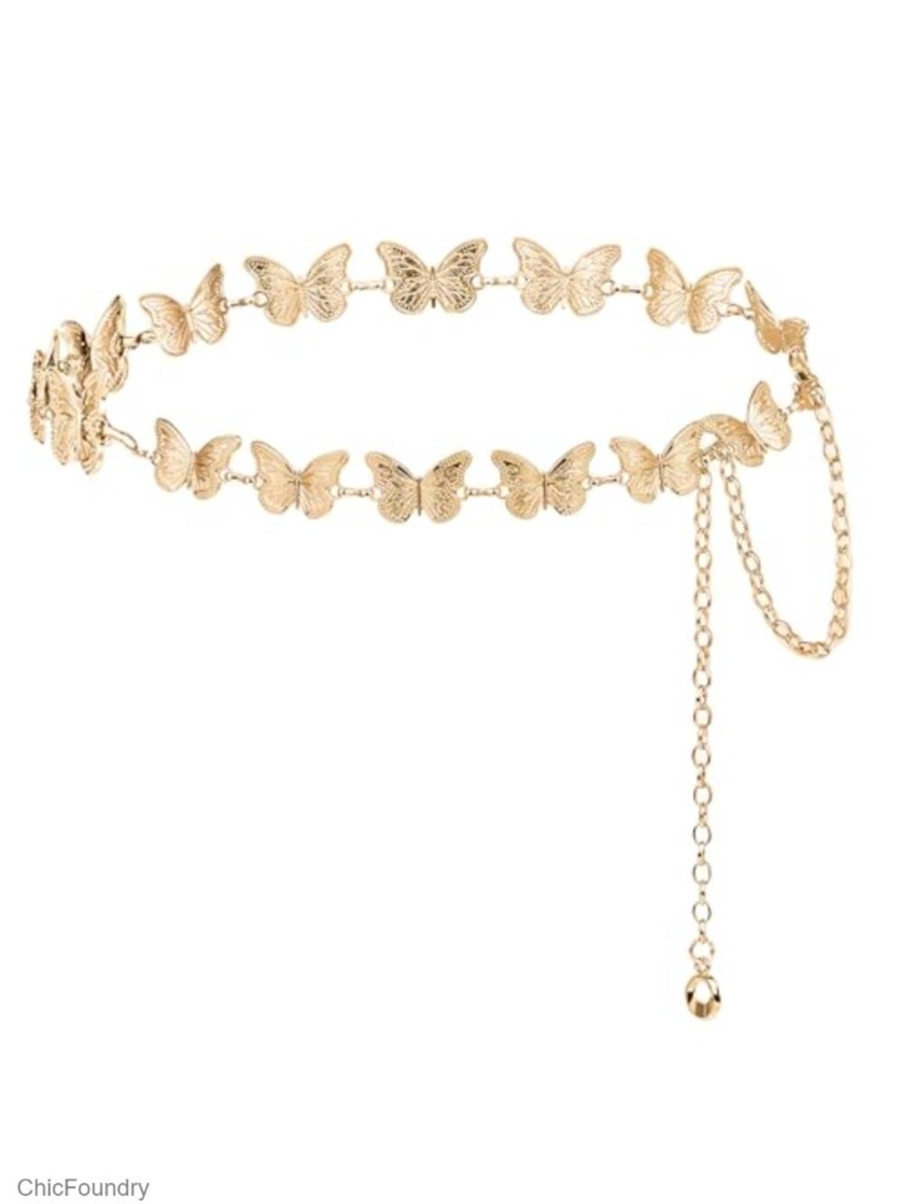 Butterfly Chain Belt - Alloy Waist Chain Y2K Accessory